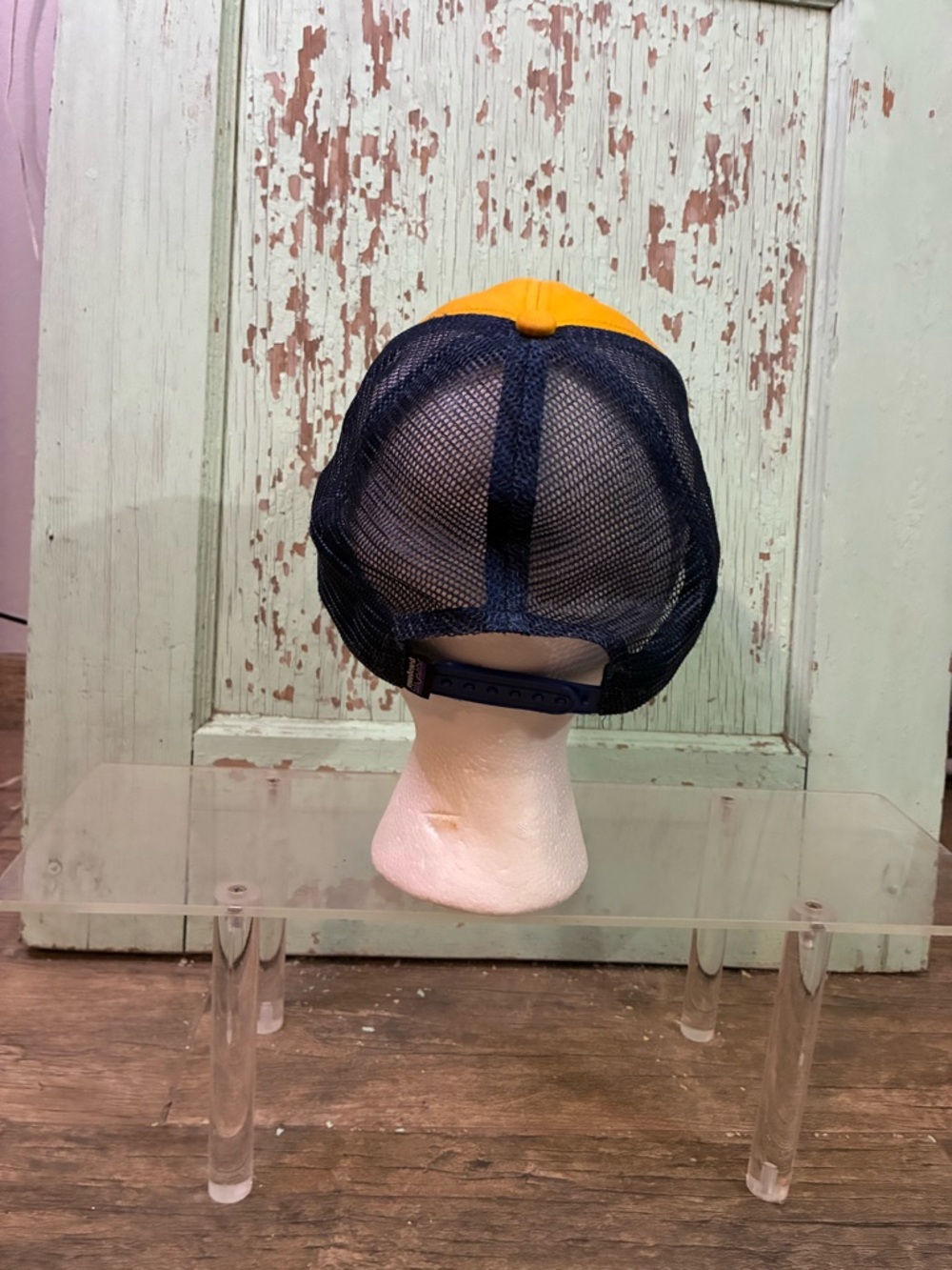 Patagonia Yellow and Navy Mesh Logo Cap - Picture 3 of 5